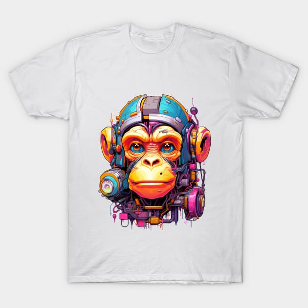 Cartoon monkey robot. T-Shirt, Sticker. T-Shirt by AndreKENO